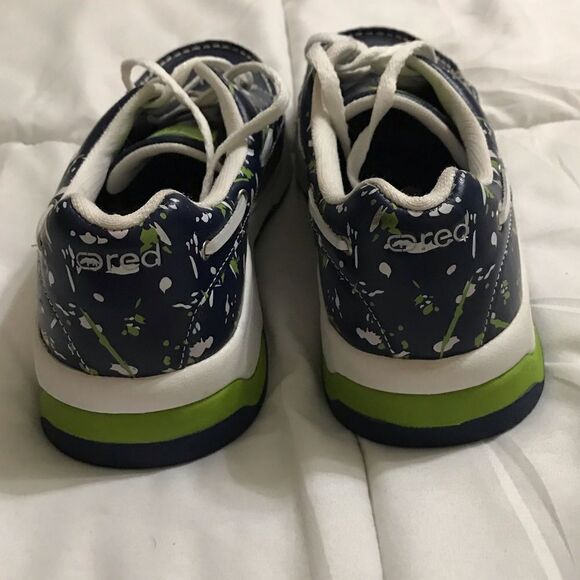 Echo Women’s Rare Red Boat Blue|Green Hoover Splatter Loafer Shoes Sz 9 - Picture 5 of 8